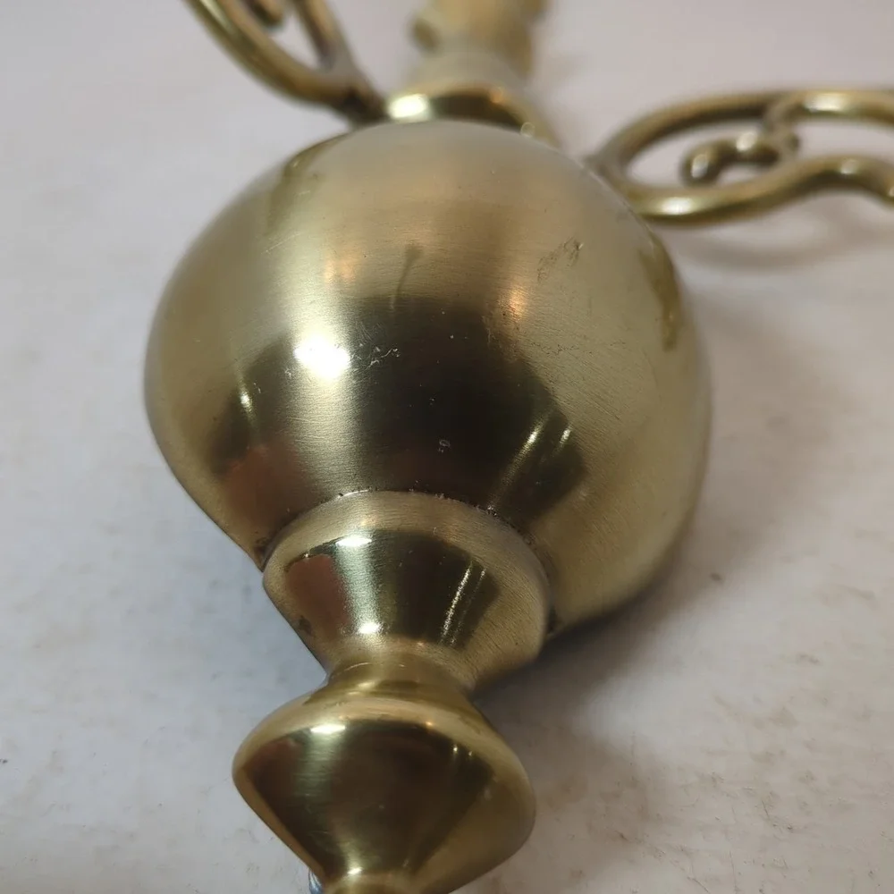 Pair  Of Colonial‎ Brass Two arms Scones Candle Holder Vintage